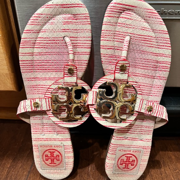 Authentic Tory Burch leather Miller sandals - Picture 1 of 5